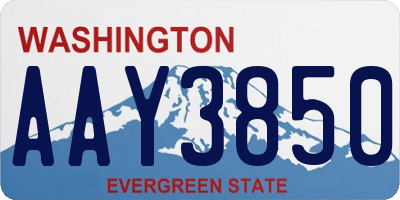 WA license plate AAY3850