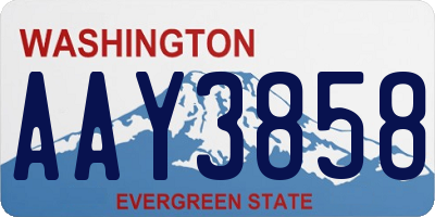 WA license plate AAY3858