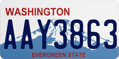 WA license plate AAY3863