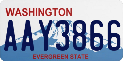 WA license plate AAY3866