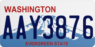 WA license plate AAY3876