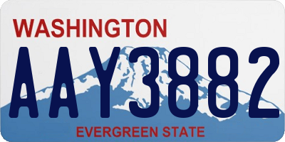 WA license plate AAY3882