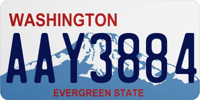 WA license plate AAY3884