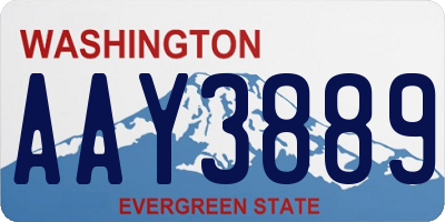 WA license plate AAY3889