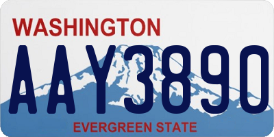 WA license plate AAY3890