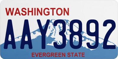 WA license plate AAY3892