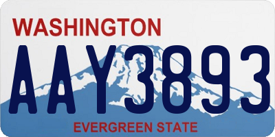 WA license plate AAY3893
