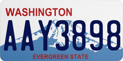 WA license plate AAY3898