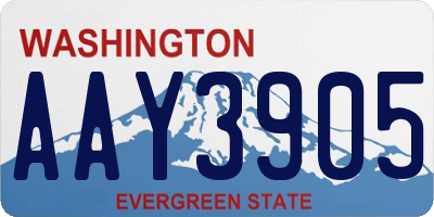 WA license plate AAY3905