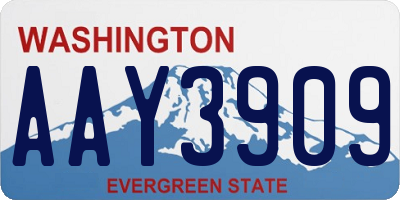 WA license plate AAY3909