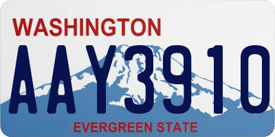 WA license plate AAY3910