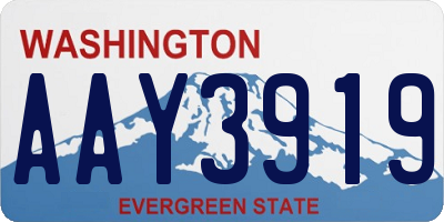 WA license plate AAY3919