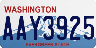 WA license plate AAY3925