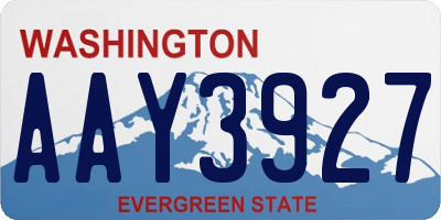 WA license plate AAY3927