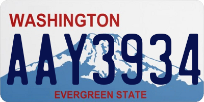 WA license plate AAY3934