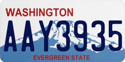 WA license plate AAY3935