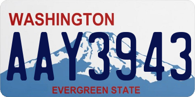 WA license plate AAY3943