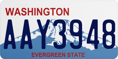 WA license plate AAY3948