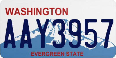 WA license plate AAY3957