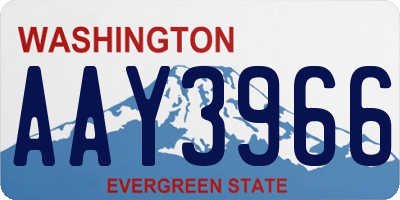 WA license plate AAY3966