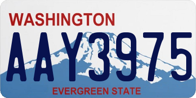 WA license plate AAY3975