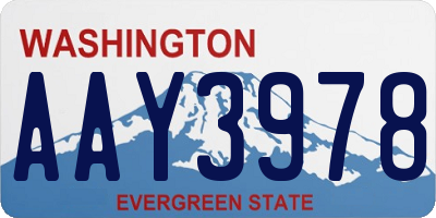 WA license plate AAY3978