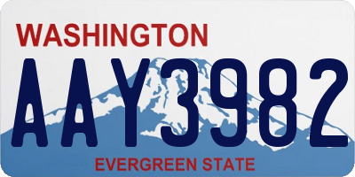 WA license plate AAY3982