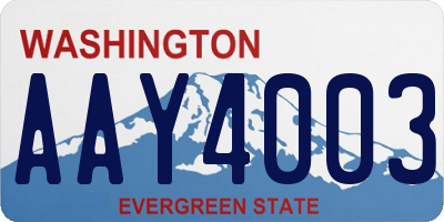 WA license plate AAY4003