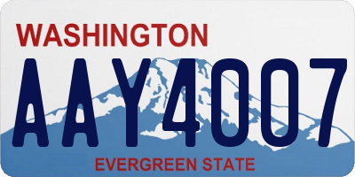 WA license plate AAY4007