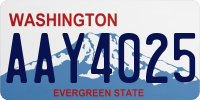 WA license plate AAY4025