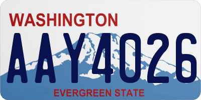 WA license plate AAY4026
