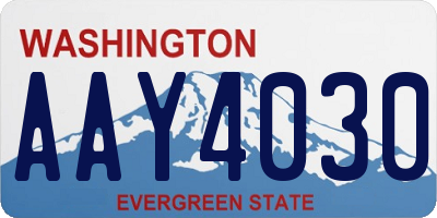 WA license plate AAY4030
