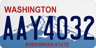 WA license plate AAY4032