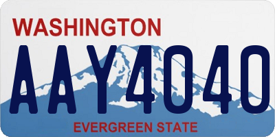 WA license plate AAY4040