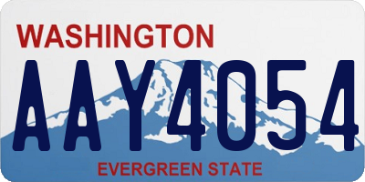 WA license plate AAY4054