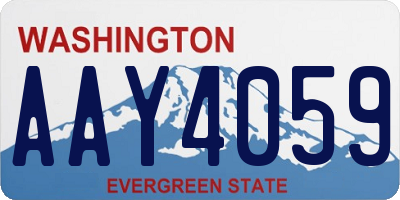 WA license plate AAY4059