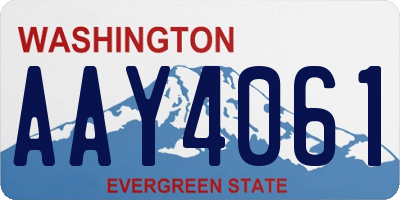 WA license plate AAY4061