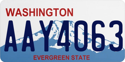 WA license plate AAY4063