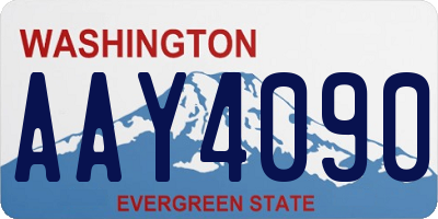 WA license plate AAY4090