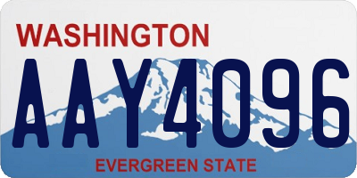 WA license plate AAY4096