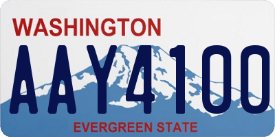 WA license plate AAY4100