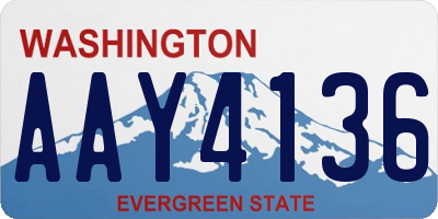WA license plate AAY4136