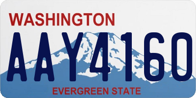 WA license plate AAY4160