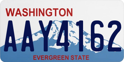 WA license plate AAY4162