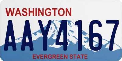 WA license plate AAY4167