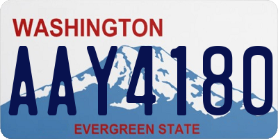 WA license plate AAY4180