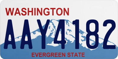 WA license plate AAY4182