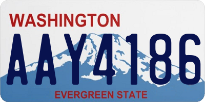 WA license plate AAY4186