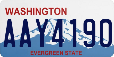WA license plate AAY4190