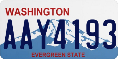 WA license plate AAY4193